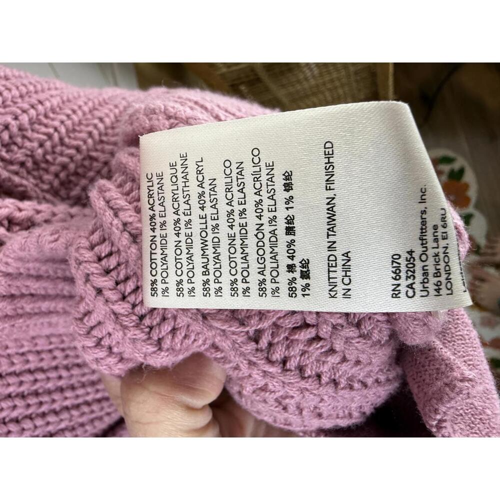 Free People Chunky Pink Heavy Knit Swim Too Deep Cardigan - Size - Small - Picture 6 of 8